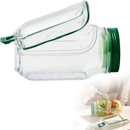 Salad Pod, Vertical Layering Salad Pod Built Plastic Salad Storage Jar, Food-grade BPA-free, Sealed Leak-proof, Transparent Jar